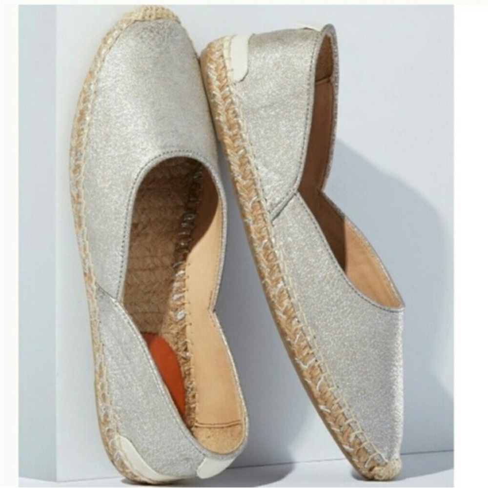 Rag & Bone Georgie Metallic Silver Espadrilles